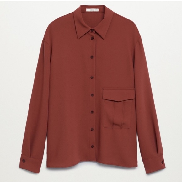 SEARCHING for this MNG rust red/brown blouse that pairs with the pants pictured. - Picture 1 of 3
